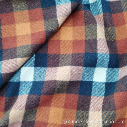 Boucle fashion Plaid wtih brushed fabric